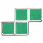 Niue: Tetris - S-Tetrimino Block coloured 1 oz Silver 2023 Coin (green)