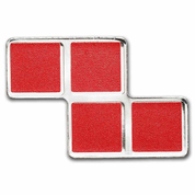 Niue: Tetris - Z-Tetrimino Block coloured 1 oz Silver 2023 Coin (red)