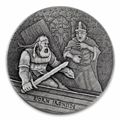 Niue: Vikings - Bjorn Ironside 2 oz Silver 2016 Proof Antiqued Coin 