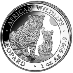 Somalia: African Wildlife - Leopard 1 oz Silver 2024