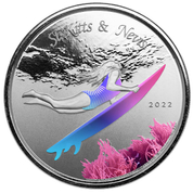 St. Kitts & Nevis: Underwater Surfer coloured 1 oz Silver 2022 Proof