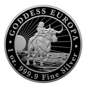 Tokelau: Goddess Europa 1 oz Silver 2022