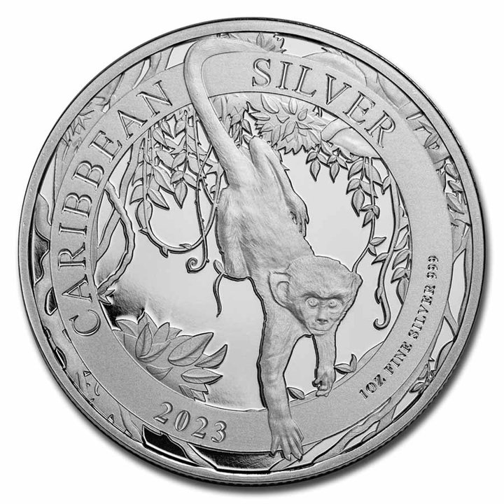  Barbados: Caribbean - Green Monkey 1 oz Silver 2023 Coin