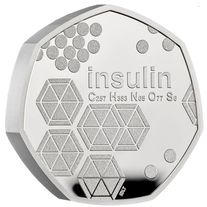 100 Years of Insulin Silver 2021 Proof Piedfort coin 