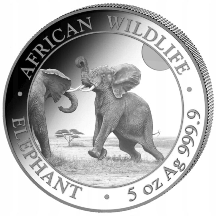 African Wildlife: Somalia Elephant 5 oz Silver 2024