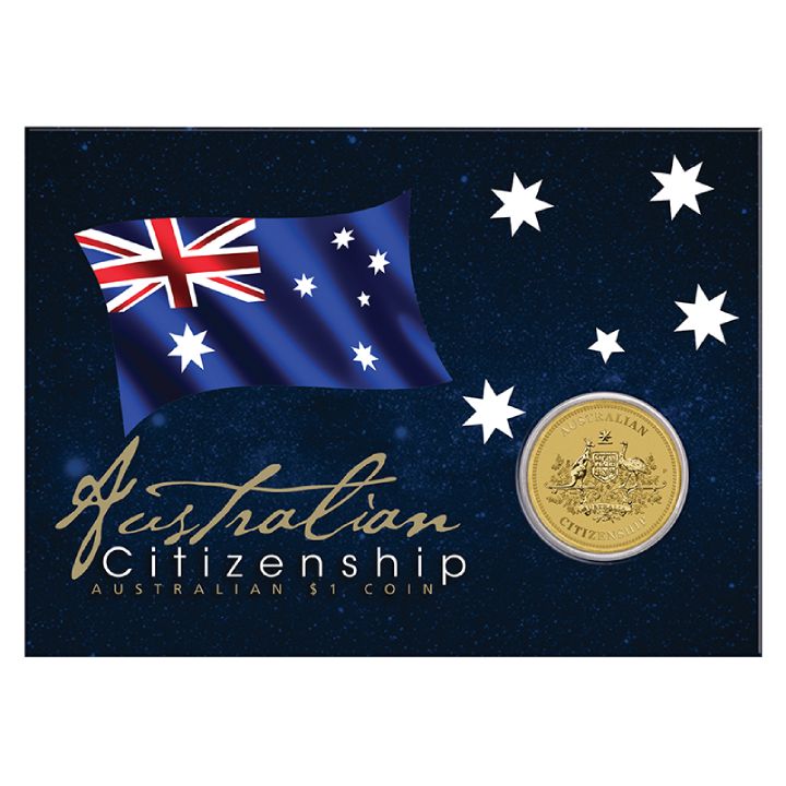 Australian Citizenship $1 Aluminium Bronze 2023 (coin in the card)