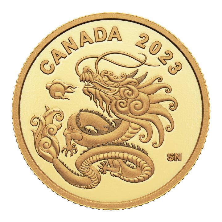Canada: Heavenly Dragon $8 Gold 2023 Proof 