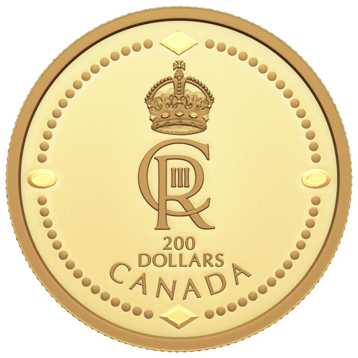Canada: His Majesty King Charles III's Royal Cypher $200 Gold 2023 Proof 