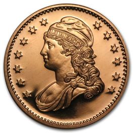 Capped Bust 1 oz Copper Round