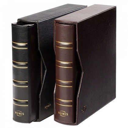 Classic Leather NUMIS ring Binders with SLIPCASE (black)