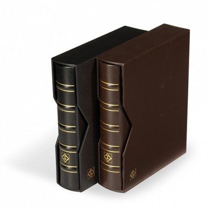 Classic Leather OPTIMA ring Binders with SLIPCASE (brown)