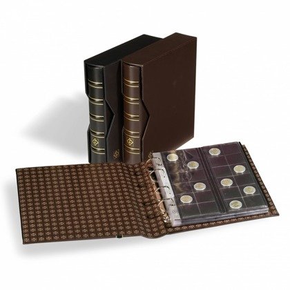Classic Leather OPTIMA ring Binders with SLIPCASE (brown)