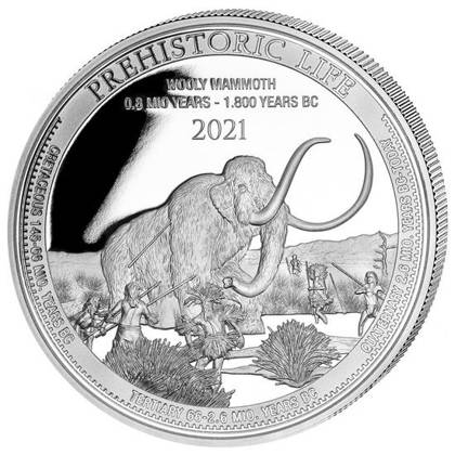 Congo: Prehistoric Life - Woolly Mammoth 1 oz Silver 2021 