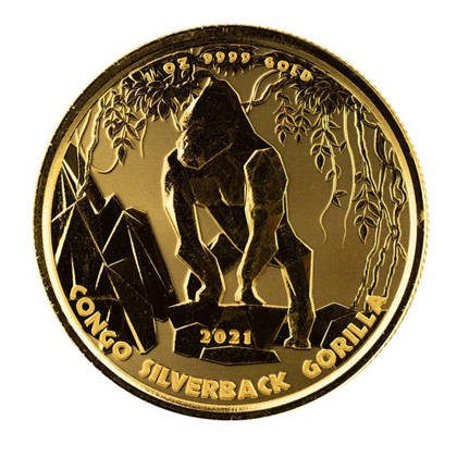 Congo: Silverback Gorilla 1 oz Gold 2021