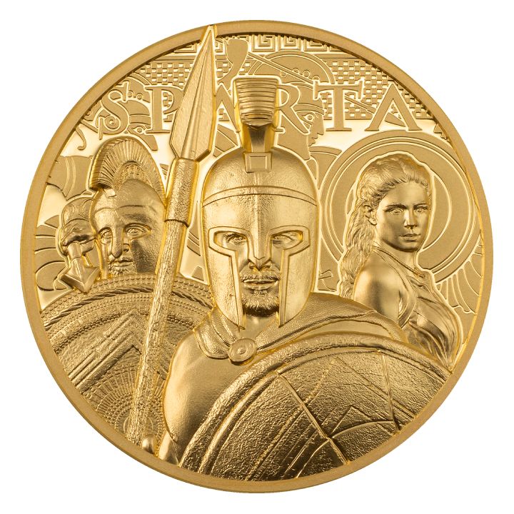 Cook Islands: Sparta 1 oz Gold 2023 Proof Ultra High Relief
