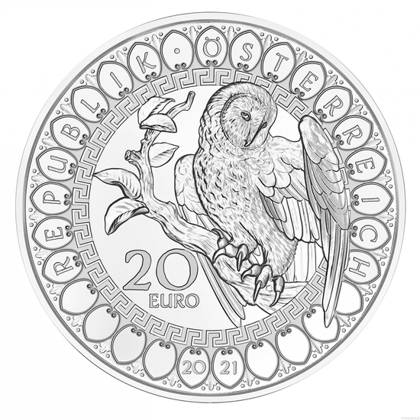 Europe - The wisdom of the Owl 20 Euro Silver 2021 Proof