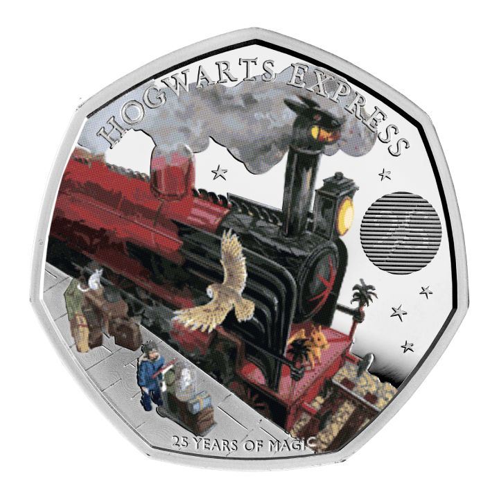 Harry Potter: Hogwarts Express coloured 50p Silver 2022 Proof 