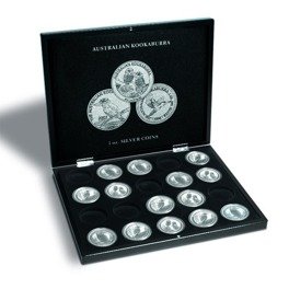 Leuchtturm Presentation cases for 20 Australian Kookaburra 1 oz Silver coins in capsules 