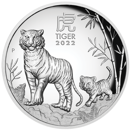 Lunar III: Year of the Tiger 1 oz Silver 2022 Proof High Relief 