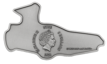 Niue: Back to the Future - DeLorean Time Machine coloured 2 oz Silver 2021 Antiqued Coin 