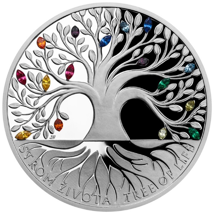 Niue: Crystal Coin - Tree of Life "Rainbow" $2 Silver 2021 Proof (Expo)