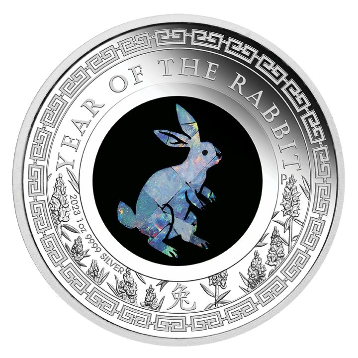 Perth Mint: Lunar III - Year of the Rabbit 1 oz Silver 2023 Proof Opal