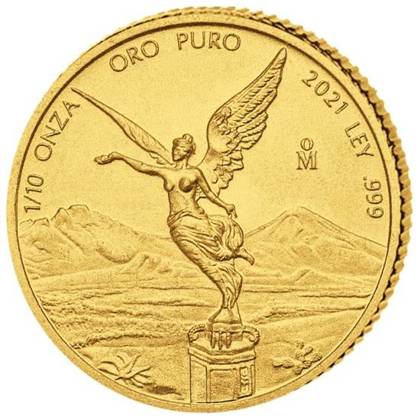 Set of 5 gold coins Mexican Libertad 2021