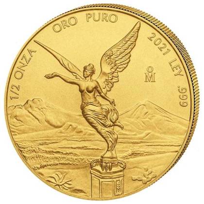 Set of 5 gold coins Mexican Libertad 2021
