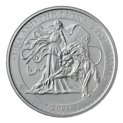 St Helena Una and the Lion 2 oz Silver 2021