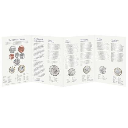 The 2021 United Kingdom Brilliant Uncirculated Annual Coin Set of 13 coins 