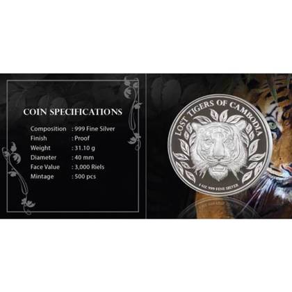 The Lost Tigers of Cambodia 1 oz Silver 2022 Proof High Relief 