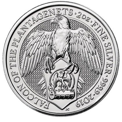 The Queen’s Beasts 2019: The Falcon of the Plantagenets 2 oz Silver