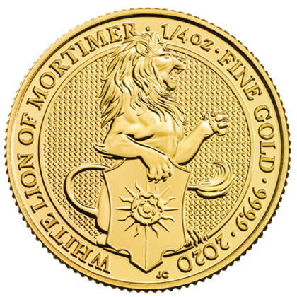 The Queen’s Beasts 2020: The White Lion of Mortimer 1/4 oz Gold