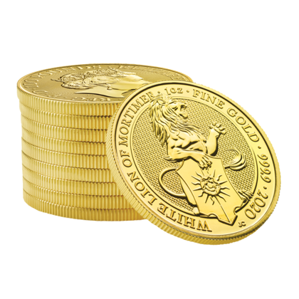 The Queen’s Beasts 2020: The White Lion of Mortimer 1 oz Gold