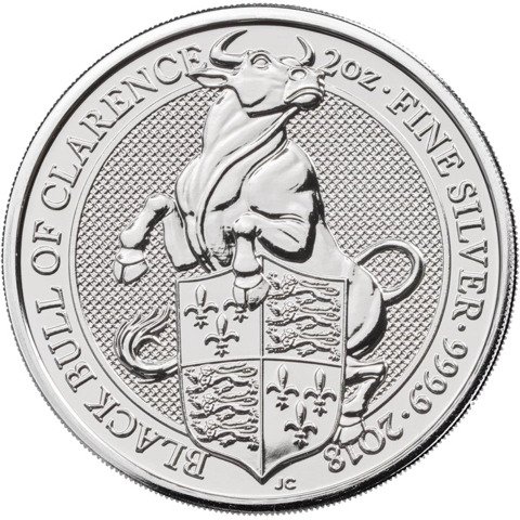 The Queen’s Beasts: The Black Bull of Clarence 2 oz Silver 2018