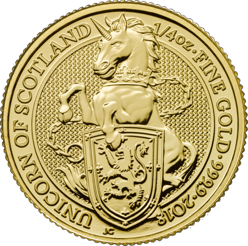 The Queen’s Beasts: The Unicorn of Scotland 1/4 oz Gold 2018