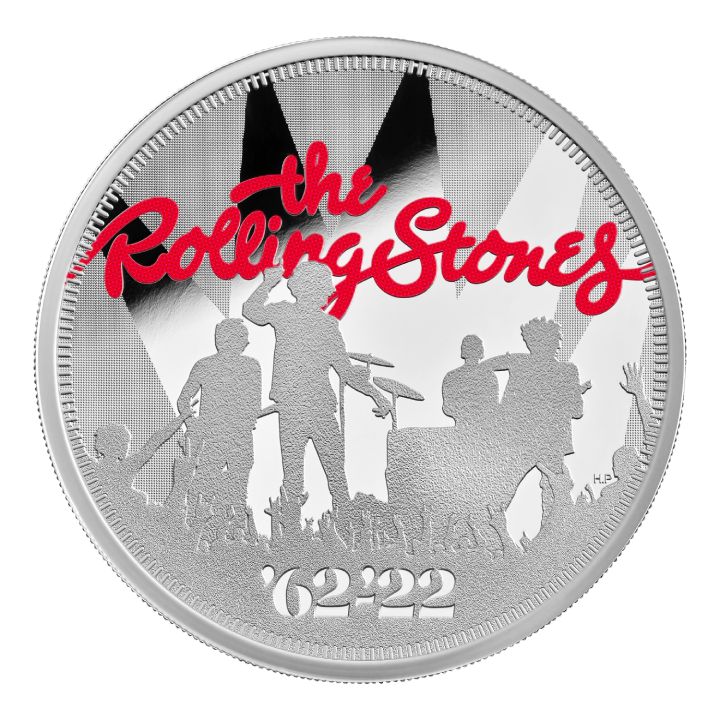 The Rolling Stones coloured 1 oz Silver 2022 Proof 
