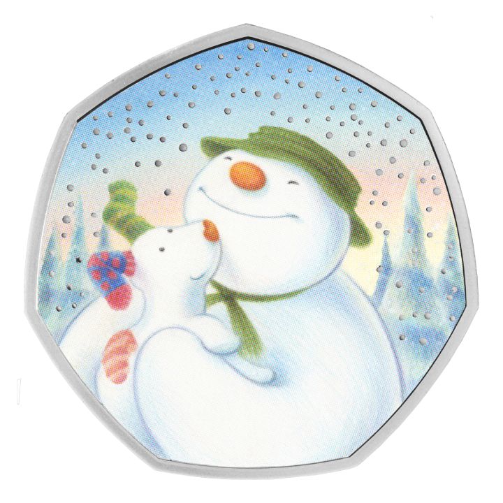 The Snowman and The Snowdog coloured Silver 2022 Proof 