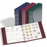 Coin album NUMIS Classic design with SLIPCASE incl 5 different pockets (blue)