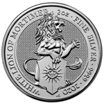 The Queen’s Beasts 2020: The White Lion of Mortimer 2 oz Silver