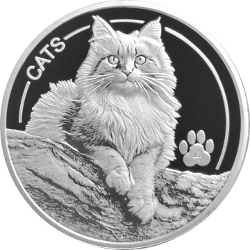 Fiyi: Cats 1 oz Plata 2025 Prooflike