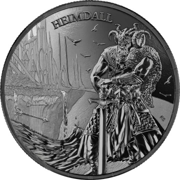 Ragnarök: Heimdall 1 onza de plata 2025 (Plata Negra)