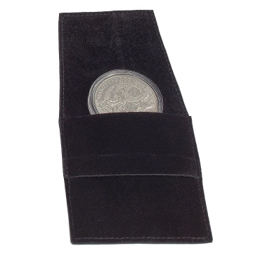 Leuchtturm - Monedero Premium para una moneda con o sin cápsula de hasta 50 mm, negro