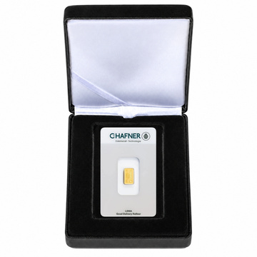 Lingote de oro de 2 g C.Hafner en estuche – set de regalo