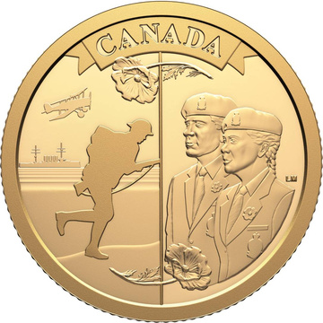 Canadá 100.º aniversario de la Royal Canadian Legion 100 CAD oro Proof 2026