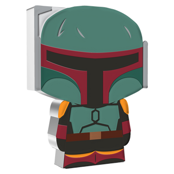Niue: Star Wars - Moneda Chibi de Boba Fett colorizada, 1 onza de plata, 2022, calidad proof.