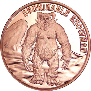 Criaturas criptozoológicas: Abominable Hombre de las Nieves – 1 onza de cobre