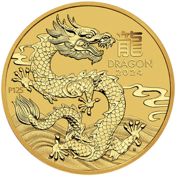 Casa de la Moneda de Perth: Lunar III - Año del Dragón 1/4 oz Oro 2024