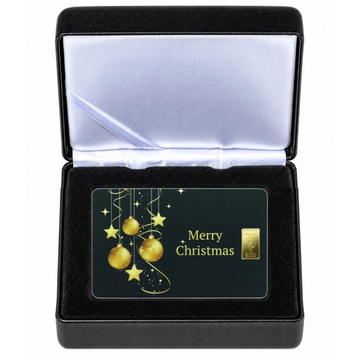 Lingote de oro de 1 g Heimerle Meule Merry Christmas en estuche – set de regalo de Navidad