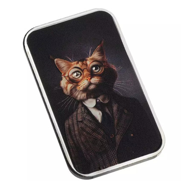 The Holy Land Mint - Human Cats - Einstein coloreada 1 onza Plata 2025